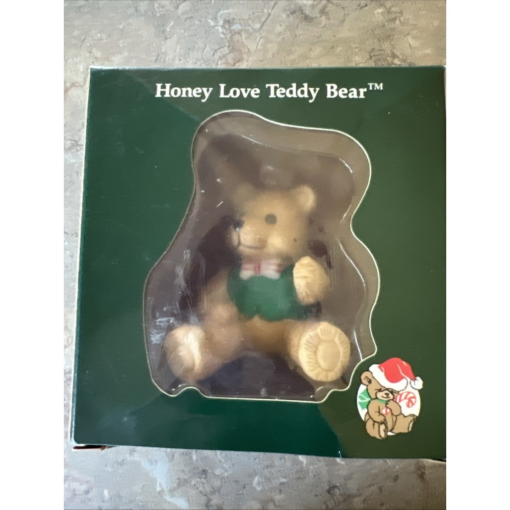 Vintage 1989 American Greetings Honey Love Teddy Bear Christmas Ornament